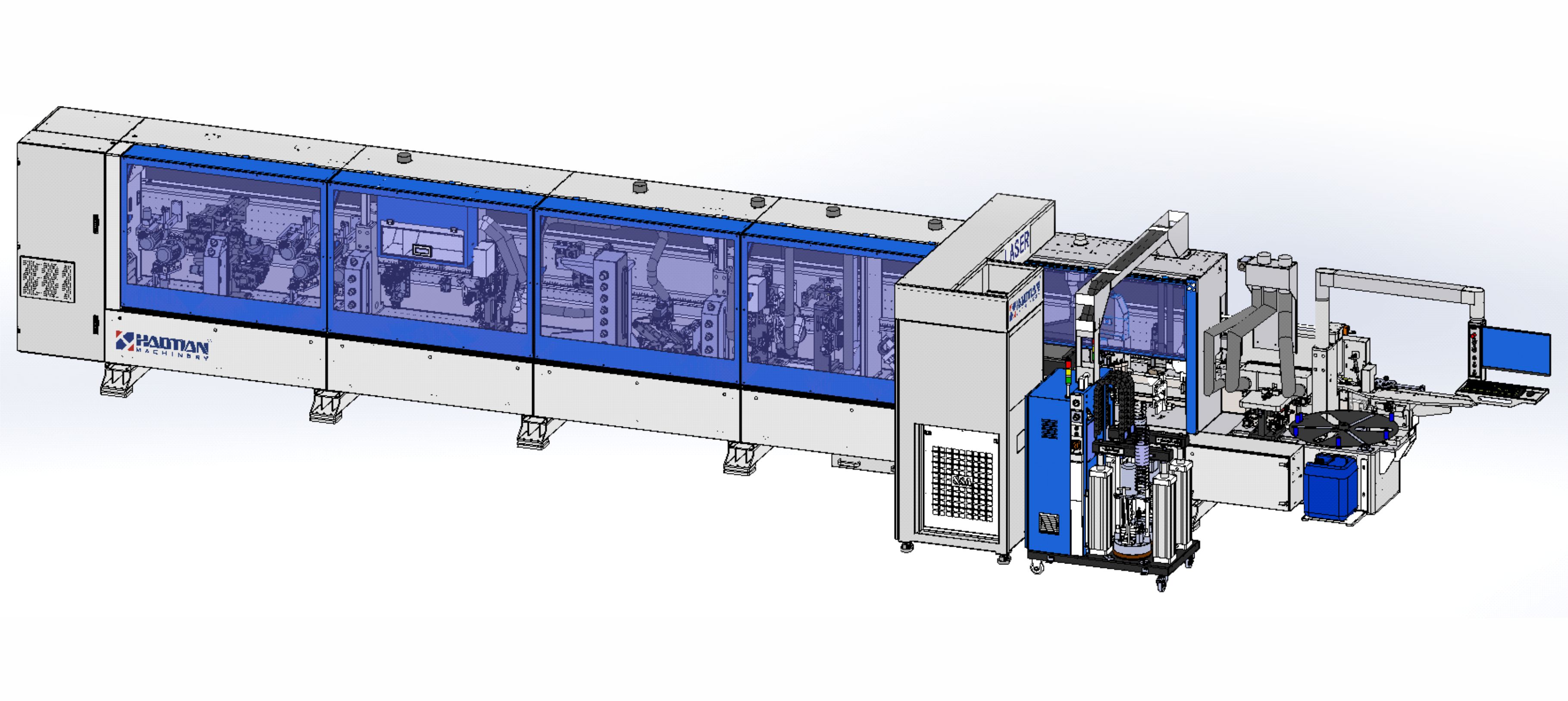 ECO-258H/12/13+L PUR2 LASER-S(激光和伺服單軸雙膠多色PUR 板件及封邊帶厚度自動(dòng)測(cè)量 伺服