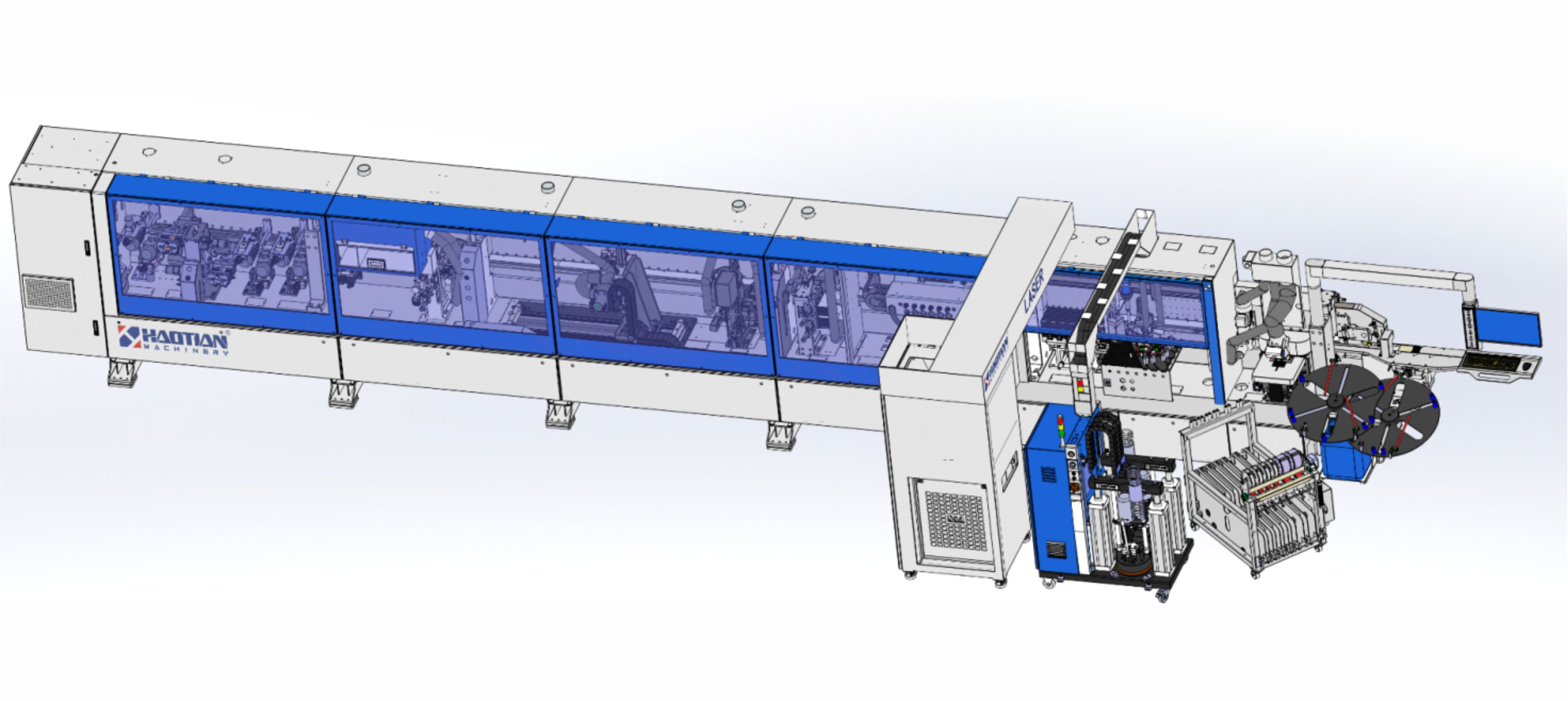 YEB-350H/12/13+L PUR2 LASER-S(激光和伺服單軸雙膠多色PUR 板件及封邊帶厚度自動測量 伺服